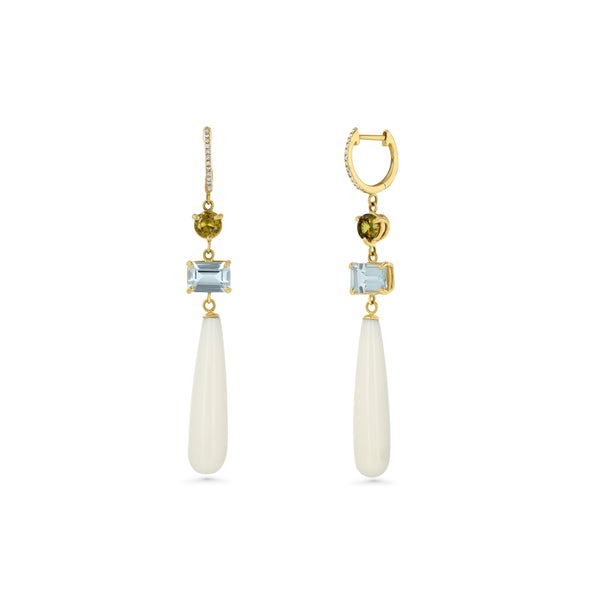 starling Aquamarine Sphene White Coral Drops
