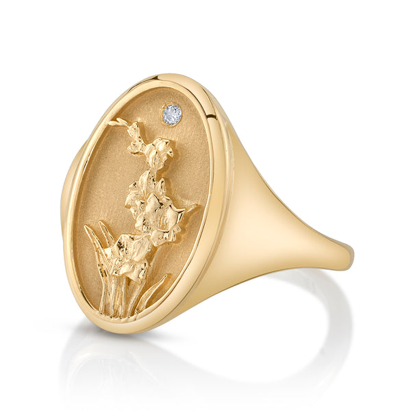 Starling AUGUST BIRTH FLOWER SIGNET RING