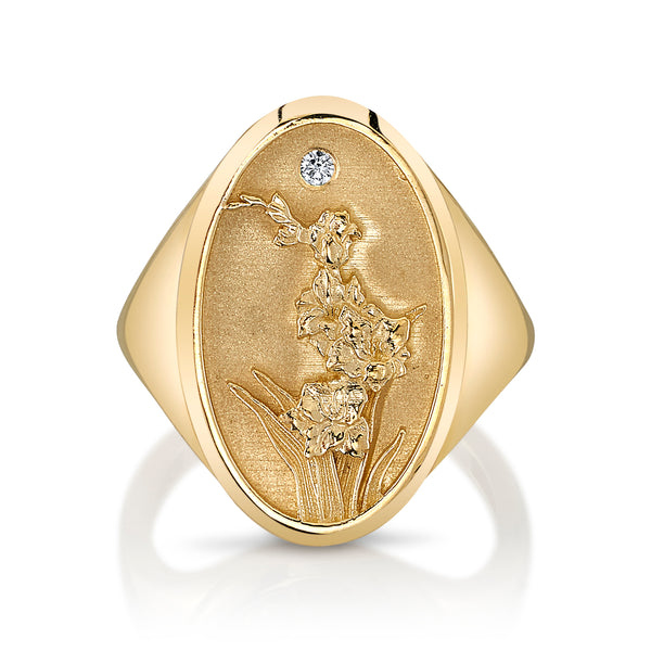starling AUGUST BIRTH FLOWER SIGNET RING
