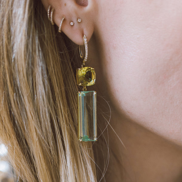 Starling Beryl Lemon Quartz Diamond Drops