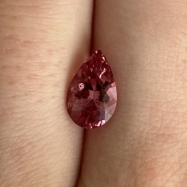 Starling Bespoke 1.38ct Dark Pink Spinel Pear Cut