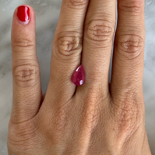 Starling BESPOKE 2.20CT PEAR SHAPED RUBY RING