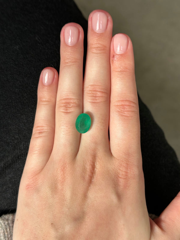 Starling Bespoke 4.27ct Zambian Emerald Oval Cut