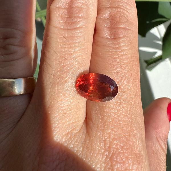Starling BESPOKE 6.09CT ORANGE RED SAPPHIRE