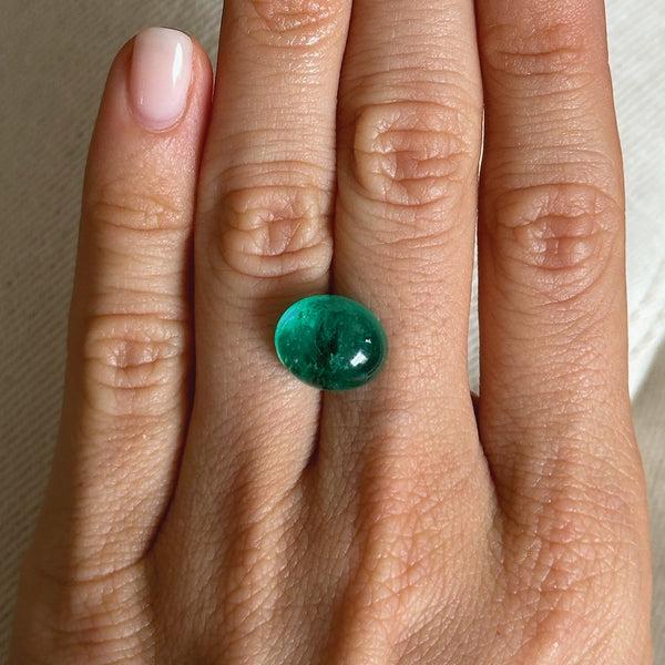Starling BESPOKE 6.63CT MUZO OVAL CABACHON EMERALD