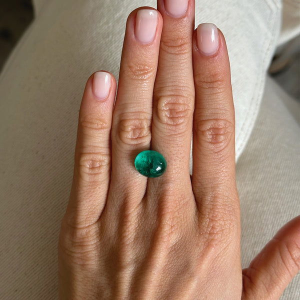 Starling BESPOKE 6.63CT MUZO OVAL CABACHON EMERALD
