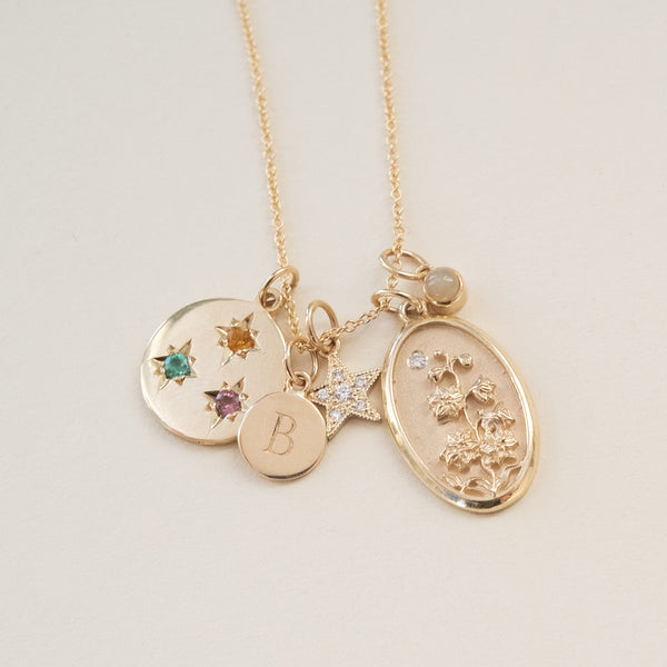 Starling BIRTHSTONE COMPASS CHARM 3 STONES