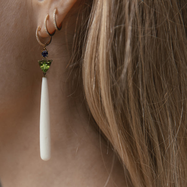 Starling Blue Sapphire Peridot White Coral Drops