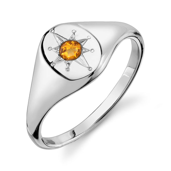Starling CITRINE NORTH STAR SIGNET RING