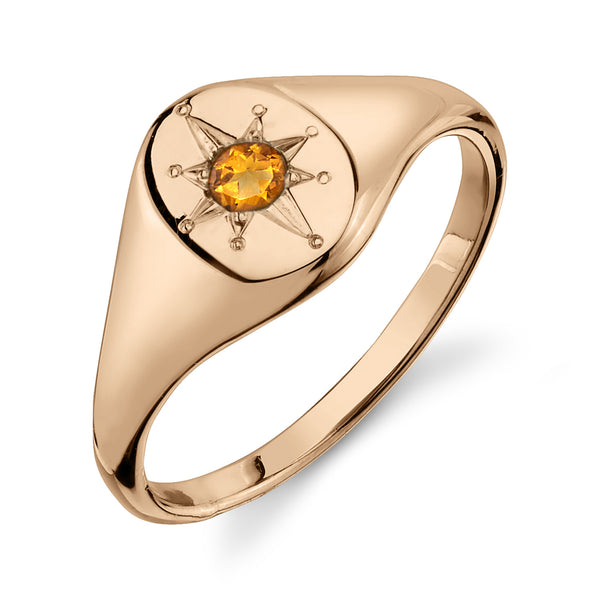 Starling CITRINE NORTH STAR SIGNET RING