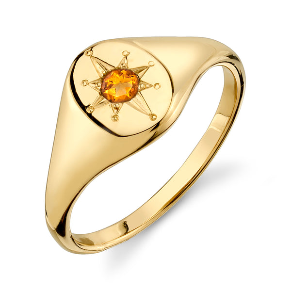 starling CITRINE NORTH STAR SIGNET RING