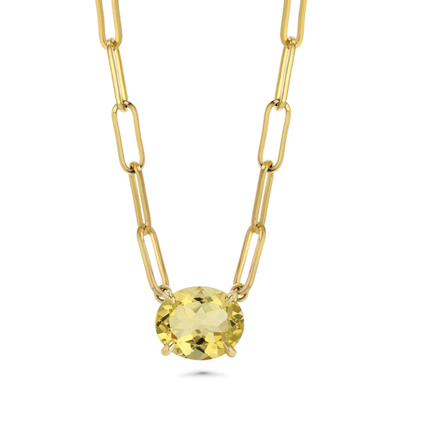 starling Citrine Oval Necklace