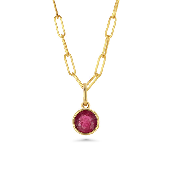 starling Dark Pink Tourmaline Bezel Set Charm