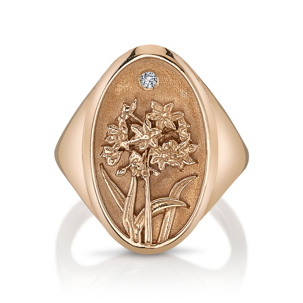 Starling DECEMBER BIRTH FLOWER SIGNET RING