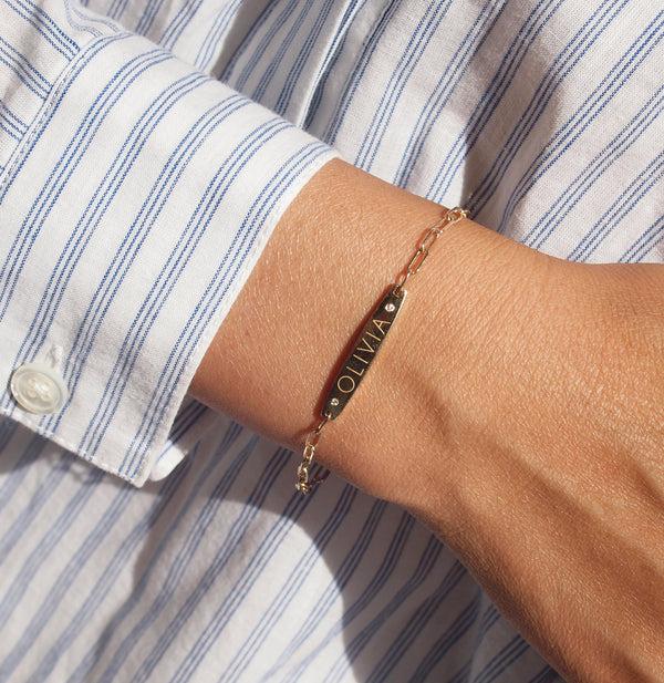 Starling DIAMOND CUSTOM ENGRAVED ID BRACELET