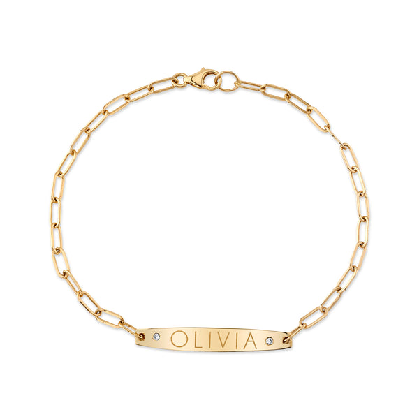 starling DIAMOND CUSTOM ENGRAVED ID BRACELET