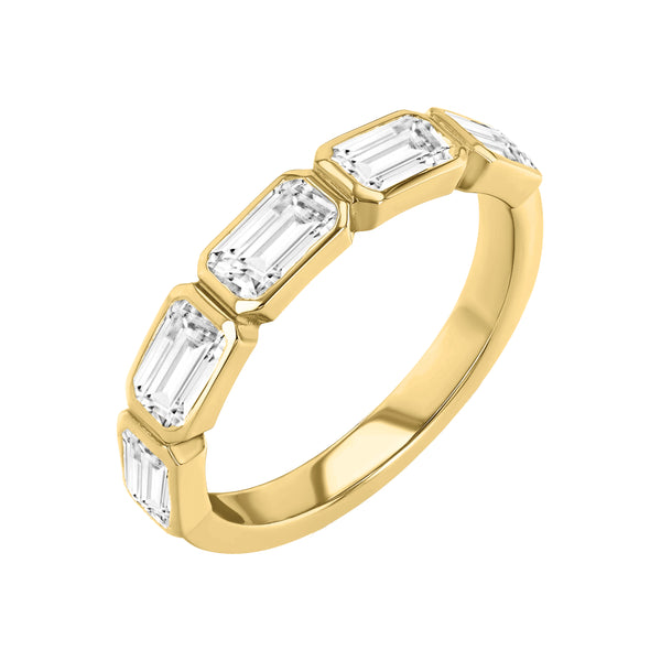 starling Diamond Emerald Cut Bezel Set Band