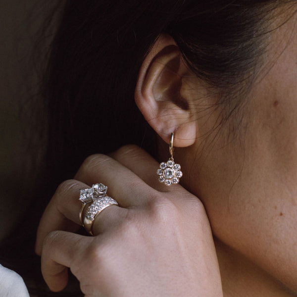 Starling DIAMOND FLOWER DROP EARRINGS