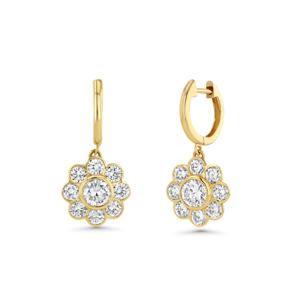 starling DIAMOND FLOWER DROP EARRINGS