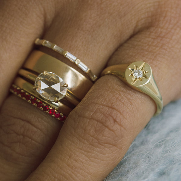 Starling DIAMOND NORTH STAR SIGNET RING