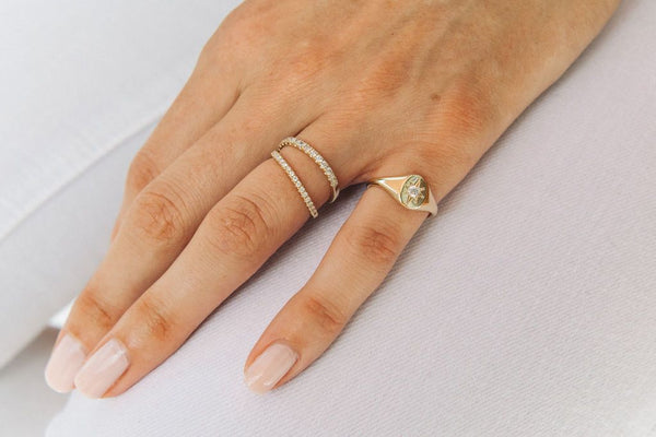 Starling DIAMOND NORTH STAR SIGNET RING