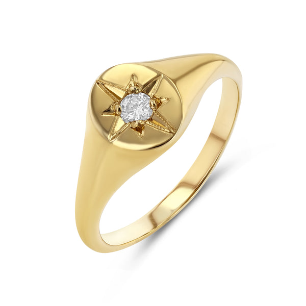 starling DIAMOND NORTH STAR SIGNET RING