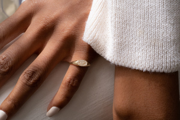 Starling Diamond Pavé Signet Ring