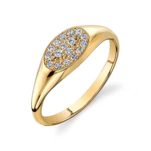 starling Diamond Pavé Signet Ring