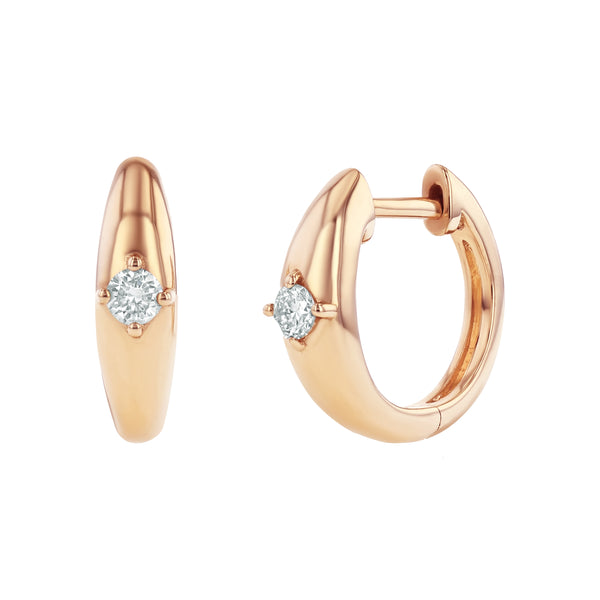 Starling DOME HOOP EARRINGS SOLITAIRE DIAMOND