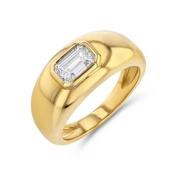 starling EMERALD CUT DIAMOND BEZEL CLOUD RING