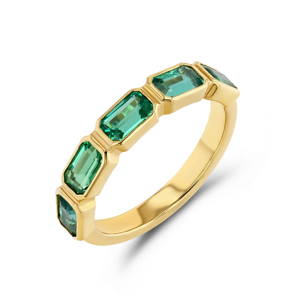starling Emerald Emerald Cut Bezel Set Band