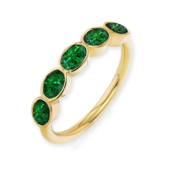 starling EMERALD OVAL BEZEL RING