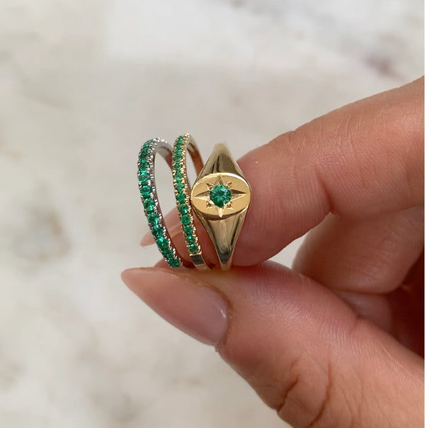 Starling EMERALD PAVÉ RING