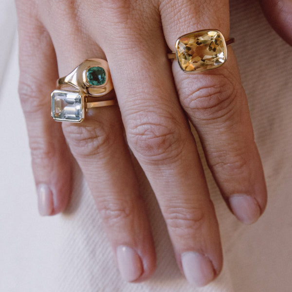 Starling EMERALD RIPPLE SIGNET RING