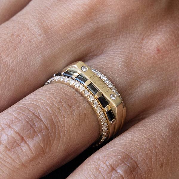 Starling Engraved Bar Signet Ring