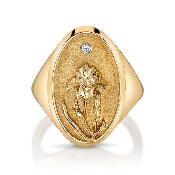 starling FEBRUARY BIRTH FLOWER SIGNET RING