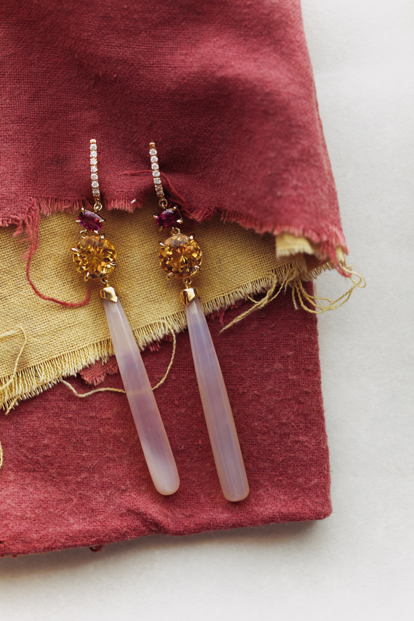 Starling Garnet Citrine & Agate Drops