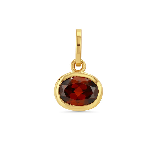 starling GARNET OVAL BIRTHSTONE CHARM