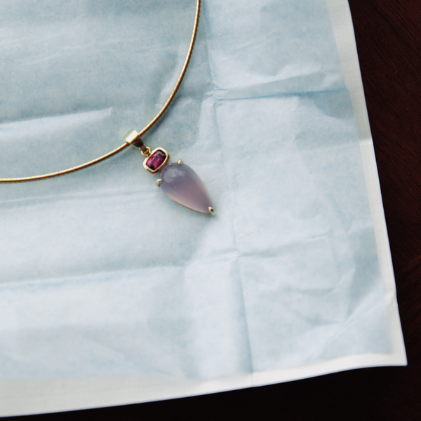 Starling Grape Garnet And Chalcedony Vessel Charm