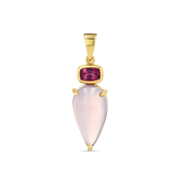 starling Grape Garnet and Chalcedony Vessel Charm
