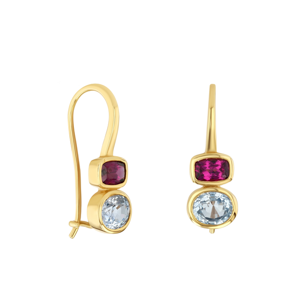 starling Grape Garnet & Sapphire Earrings
