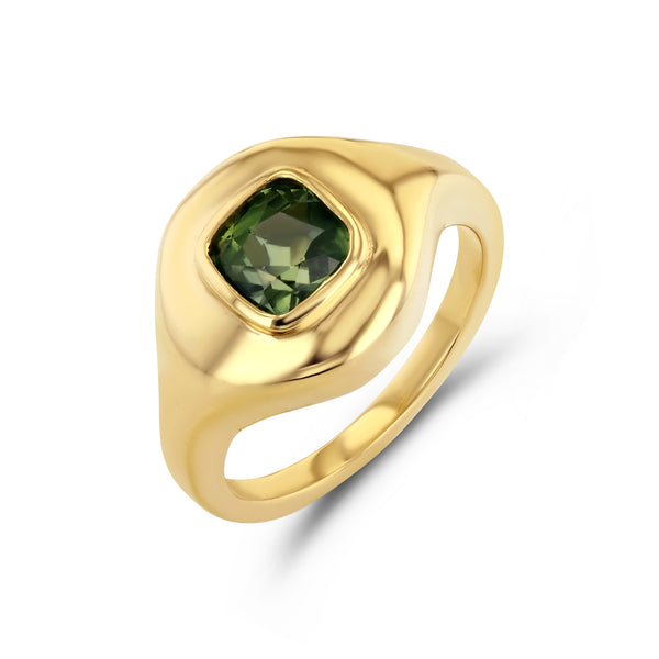 starling GREEN SAPPHIRE RIPPLE SIGNET RING