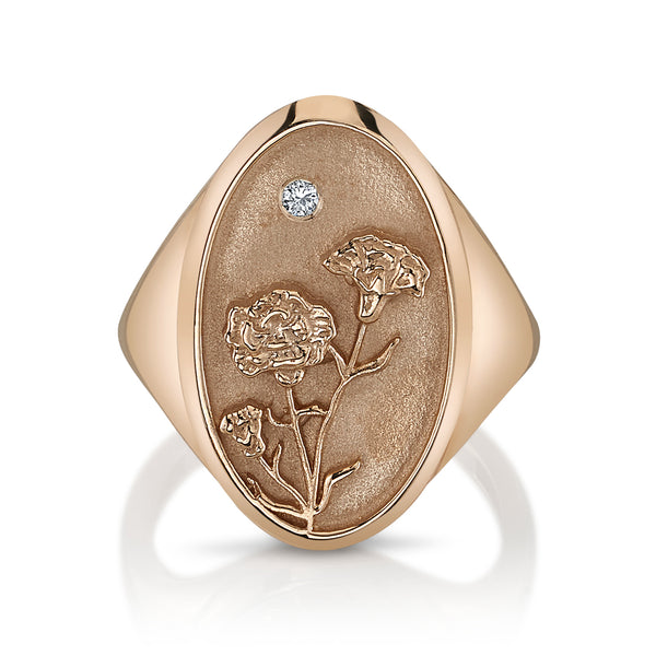 Starling JANUARY BIRTH FLOWER SIGNET RING