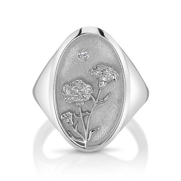 Starling JANUARY BIRTH FLOWER SIGNET RING
