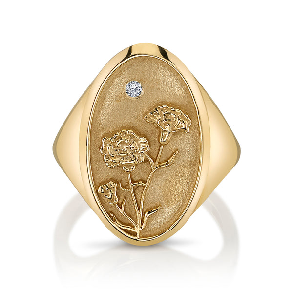 starling JANUARY BIRTH FLOWER SIGNET RING