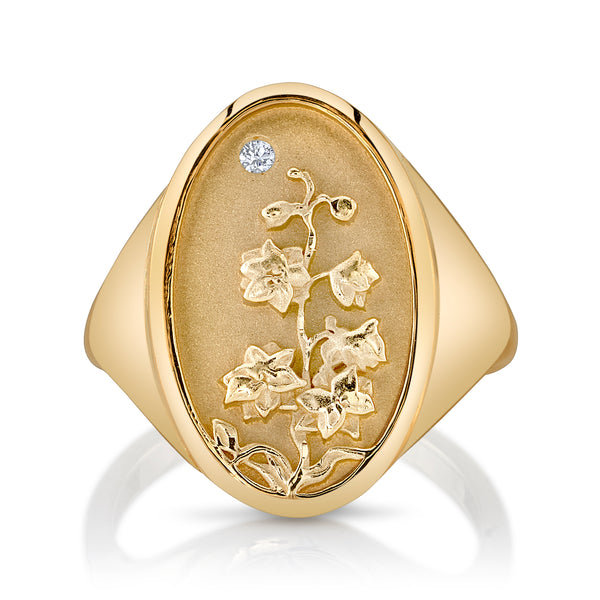 starling JULY BIRTH FLOWER SIGNET RING