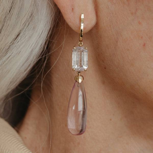 Starling KUNZITE DOUBLE DROP EARRINGS