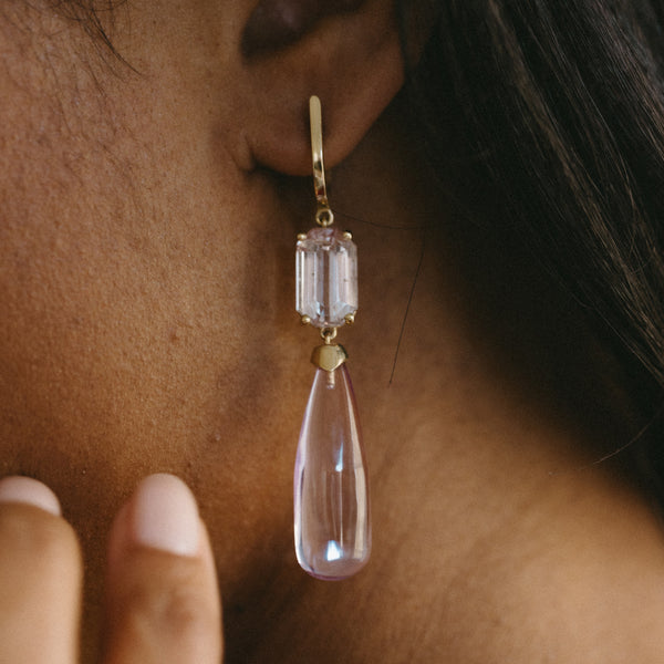 Starling KUNZITE DOUBLE DROP EARRINGS