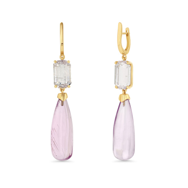 starling KUNZITE DOUBLE DROP EARRINGS