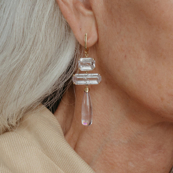 Starling KUNZITE TRIPLE DROP EARRINGS